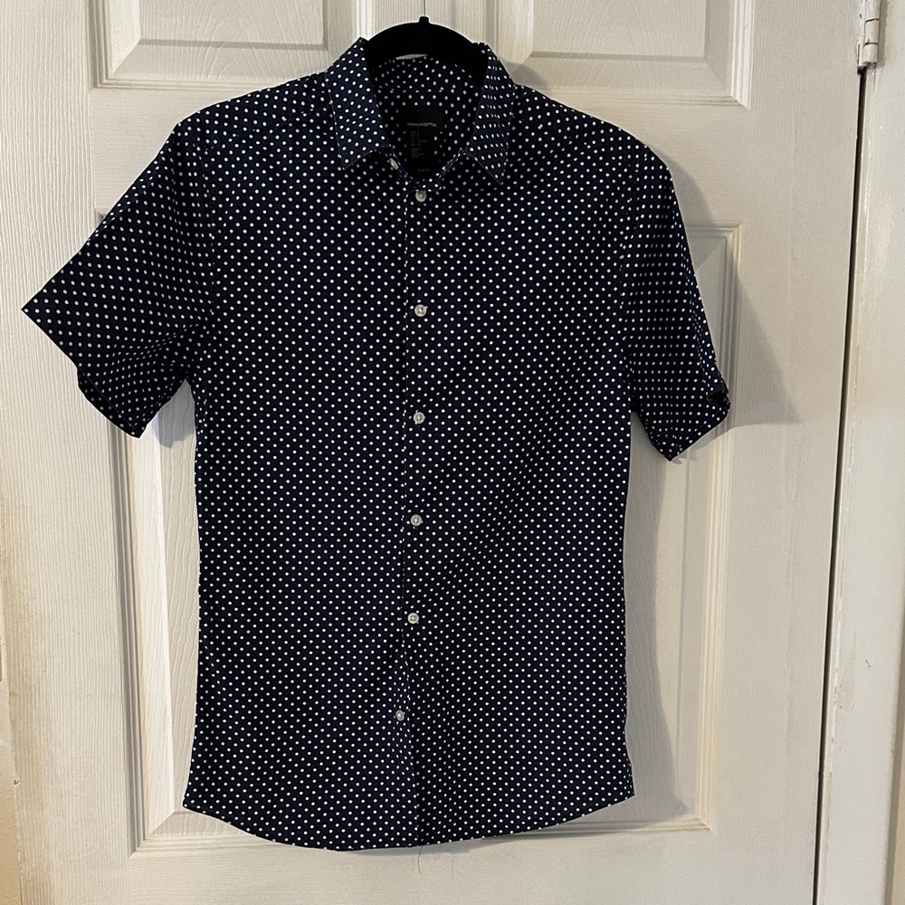Men's Navy Polka Dot Shirt